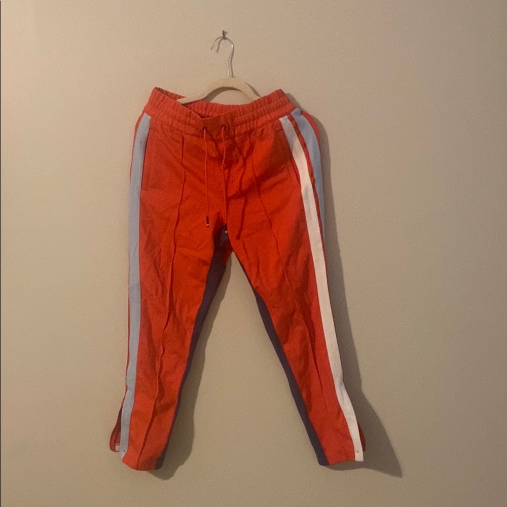 Women’s Red Track Pants with Stripes